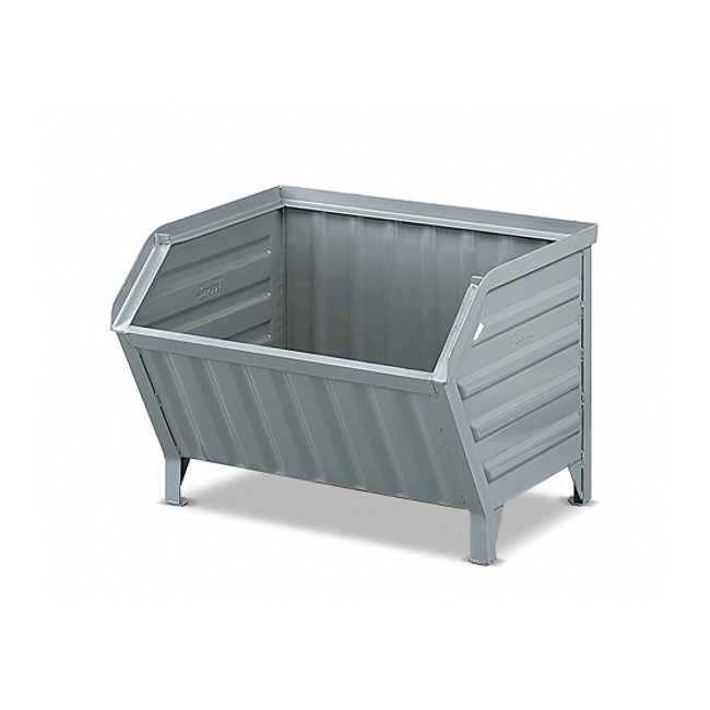 Vendita online Container in lamiera a bocca di lupo mm.800x700x600H - Grigio RAL7000